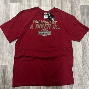 Harley-Davidson Men's Maroon Biker Tee
